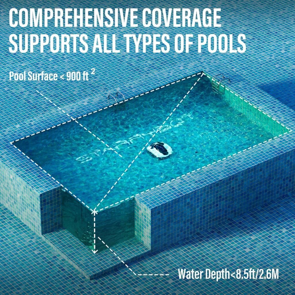 STARRYBOT Robotic Pool Cleaner for pools of various shapes and materials